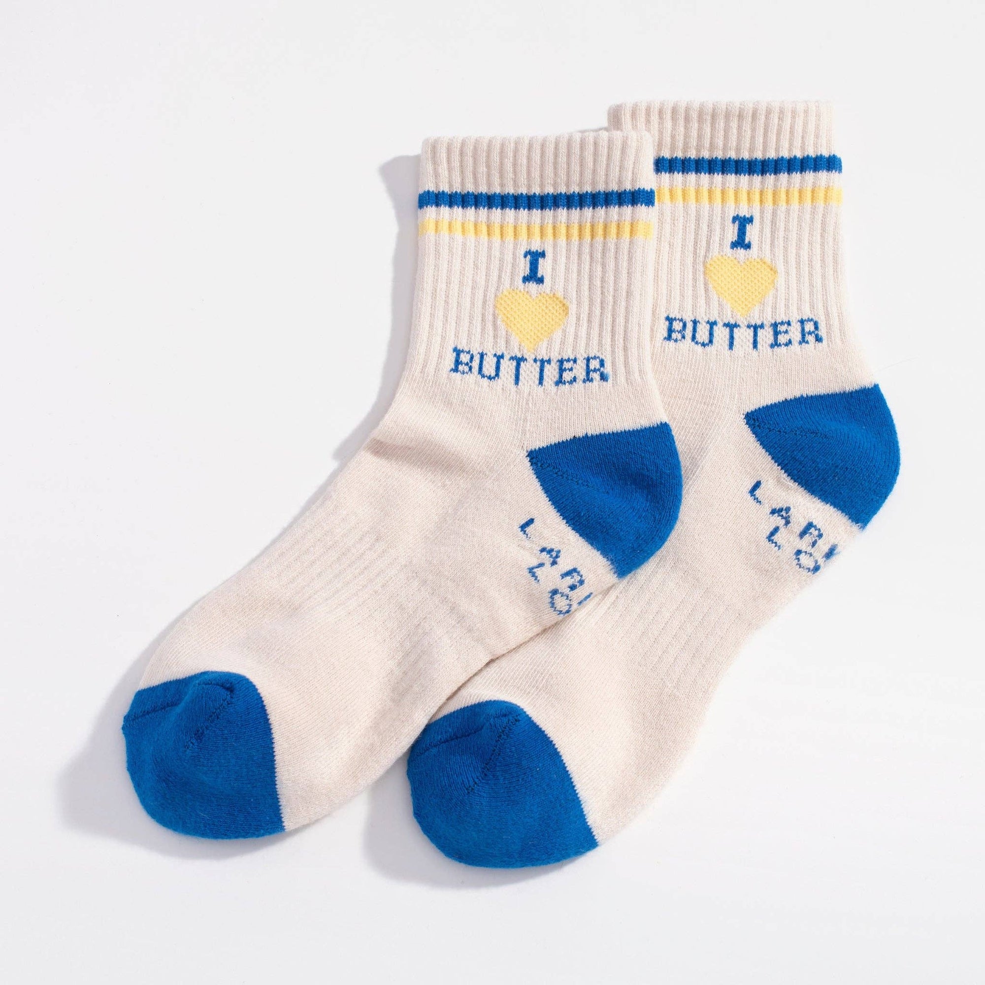 I Heart Butter Quarter Crew Socks - Box Turtle