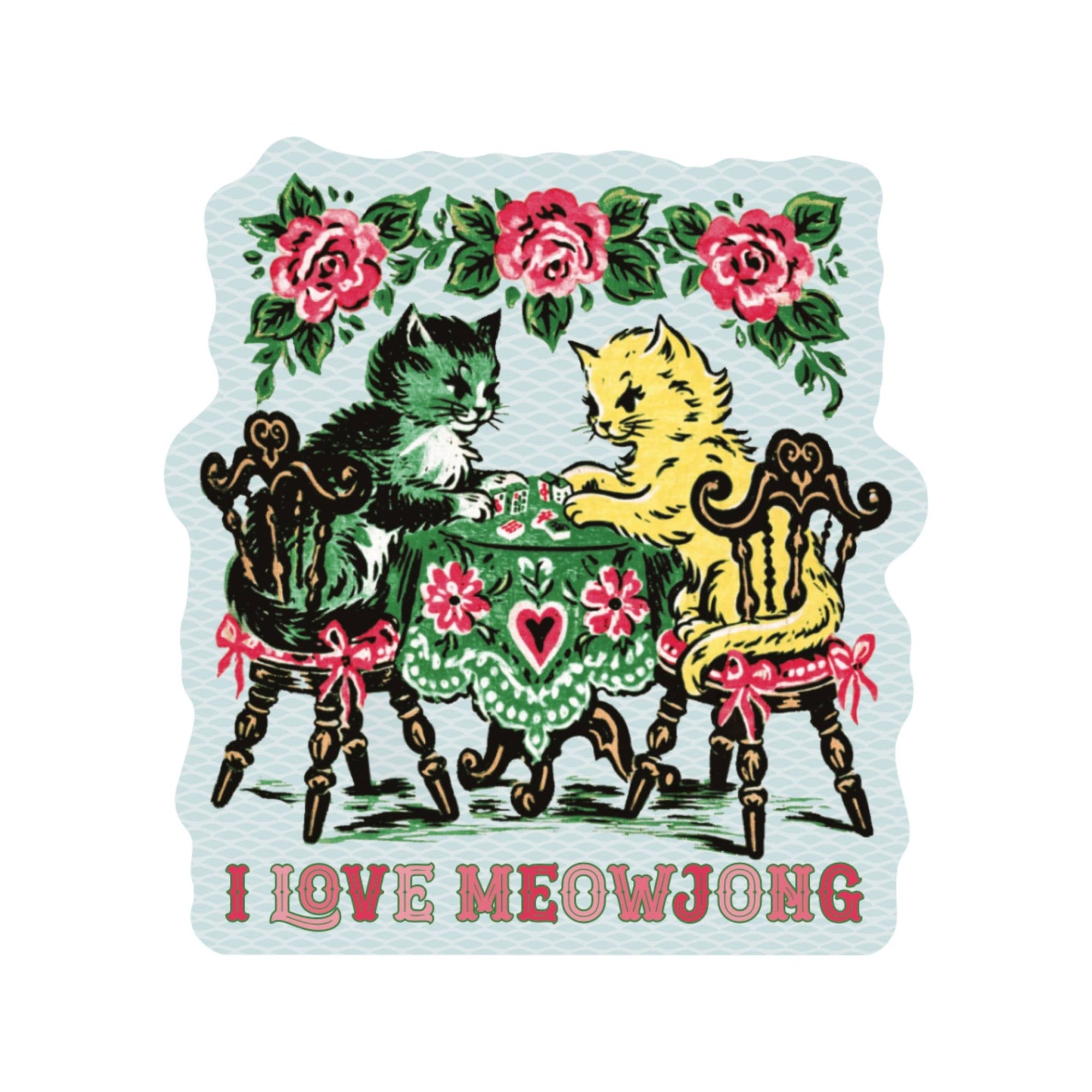 I Love Meowjong Game Cats Vinyl Sticker - Box Turtle
