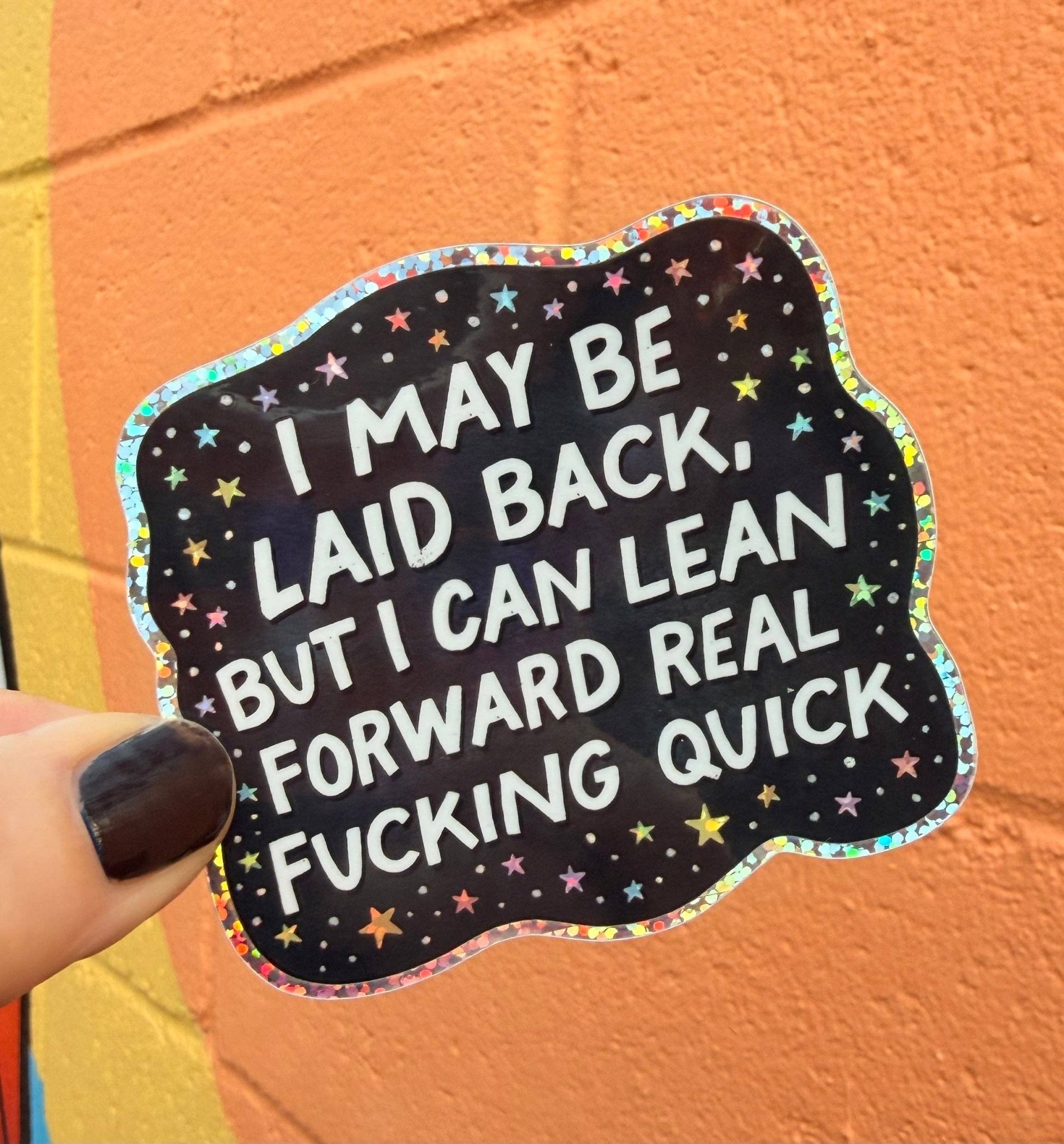 I May Be Laid Back, But I Can Lean Forward Sticker - Box Turtle