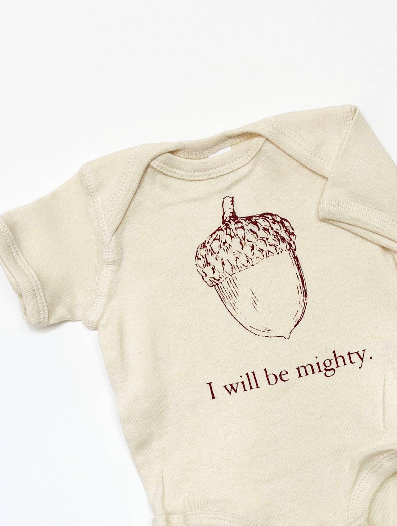I Will Be Mighty Acorn Baby Onesie - Box Turtle