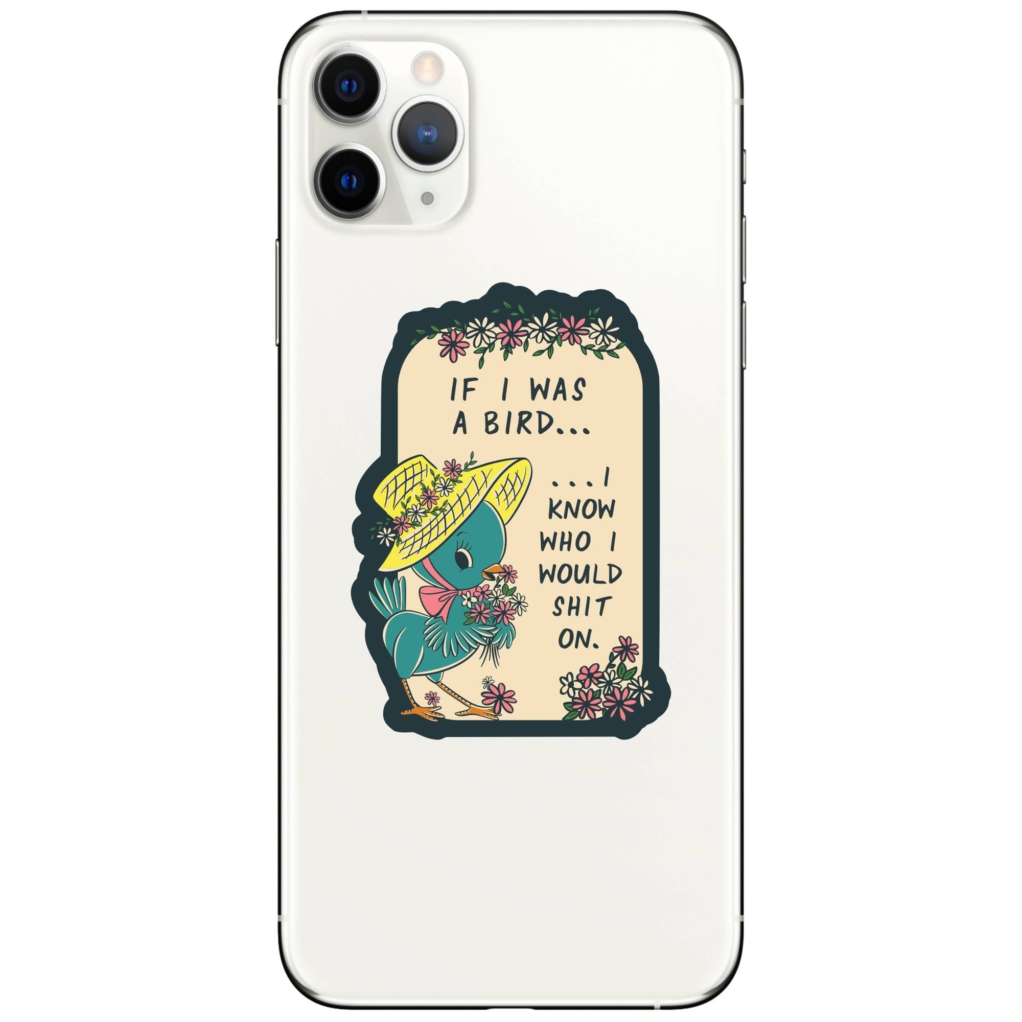 If I Was a Bird Funny Swear Vinyl Sticker - Box Turtle