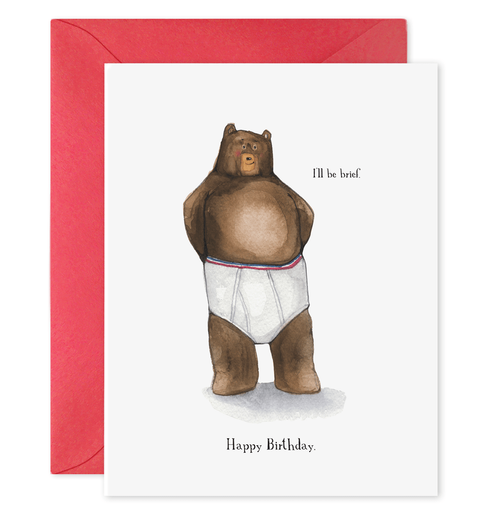 I'll Be Brief Bear in Undies Card - Box Turtle