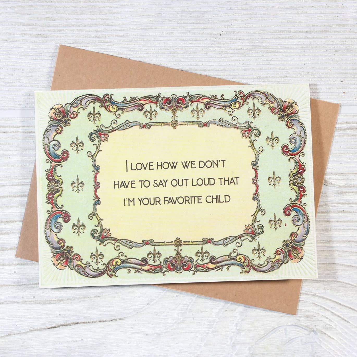 I'm Your Favorite Child Funny Mother's/Father's Day Card - Box Turtle