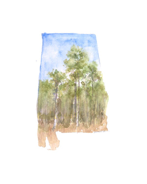 Emily Wood State Tree Watercolor Prints