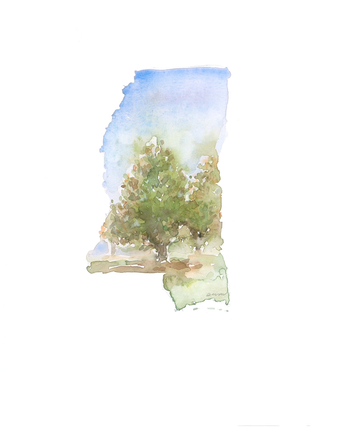 Emily Wood State Tree Watercolor Prints