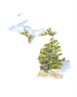 Emily Wood State Tree Watercolor Prints