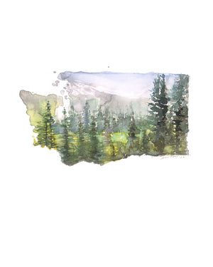 Emily Wood State Tree Watercolor Prints