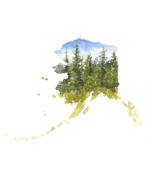 Emily Wood State Tree Watercolor Prints