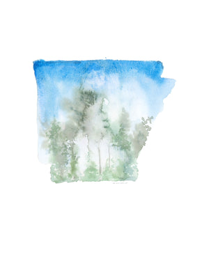 Emily Wood State Tree Watercolor Prints