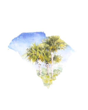 Emily Wood State Tree Watercolor Prints