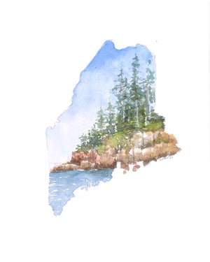 Emily Wood State Tree Watercolor Prints