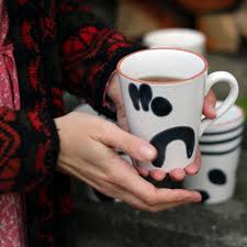 Black and White Stoneware Mugs