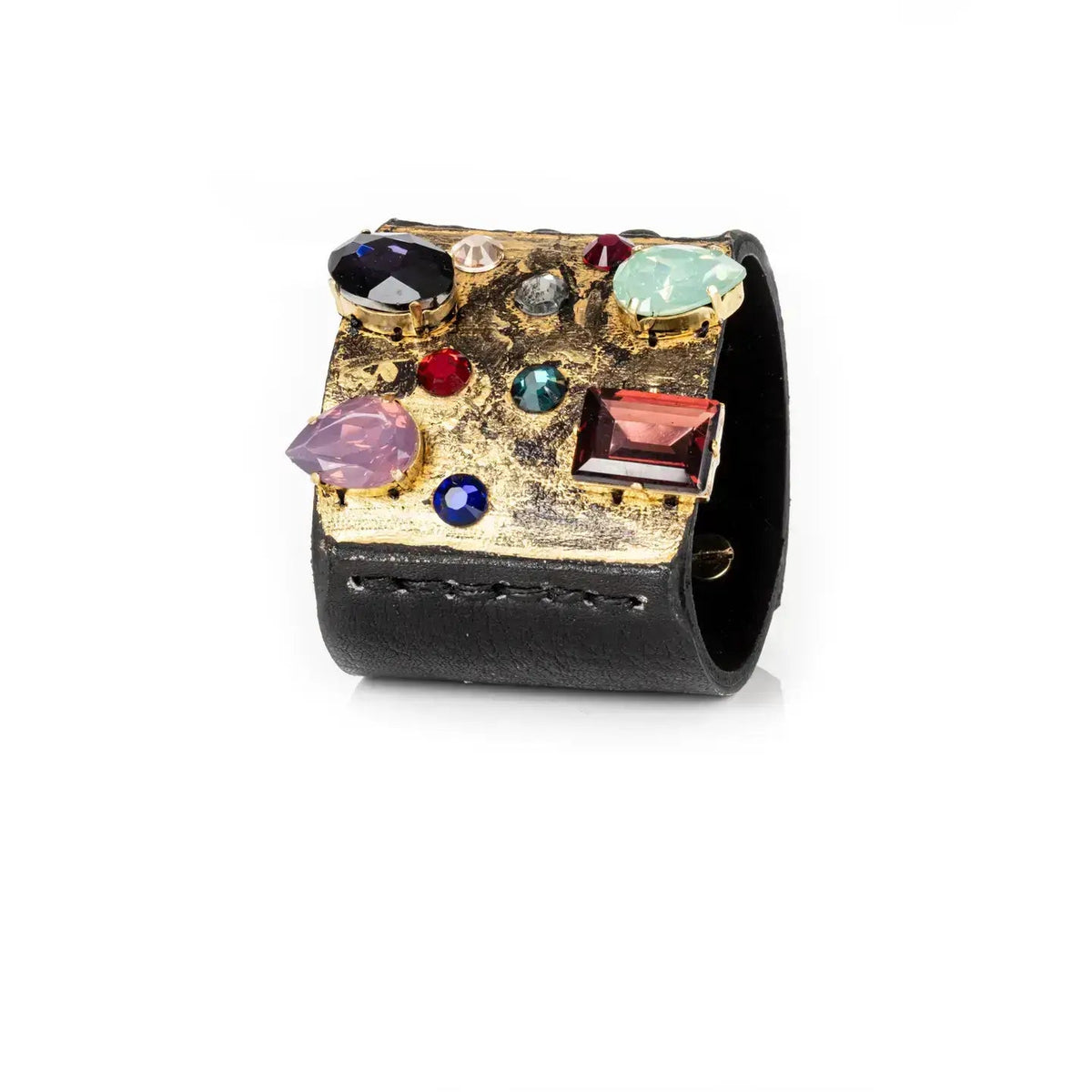 Imperial Mosaic Crystal Cuff Multicolor Gold - Box Turtle