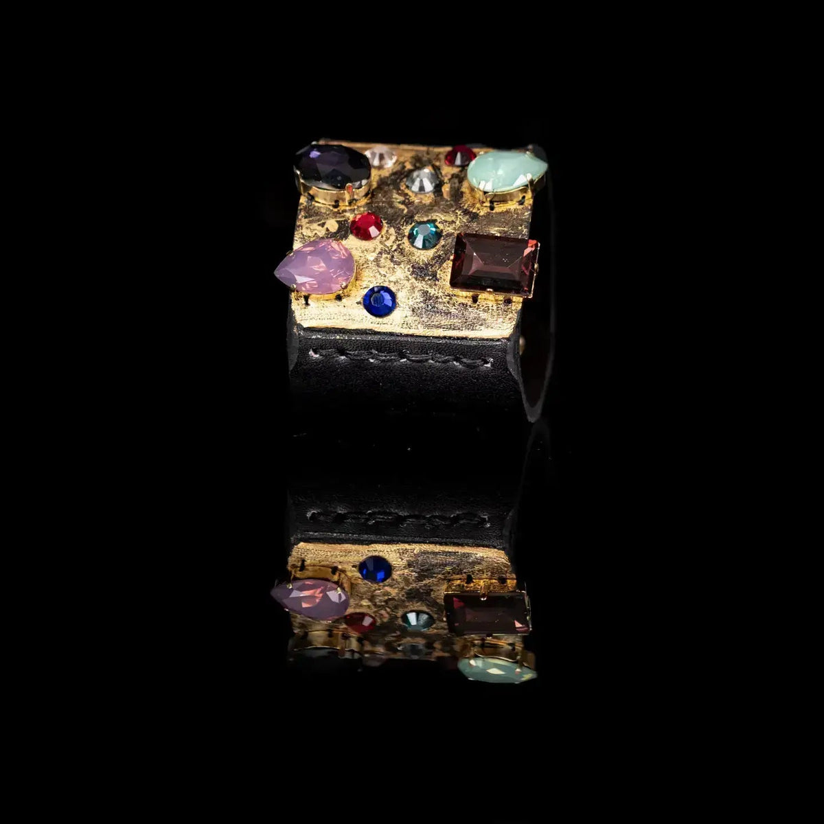 Imperial Mosaic Crystal Cuff Multicolor Gold - Box Turtle