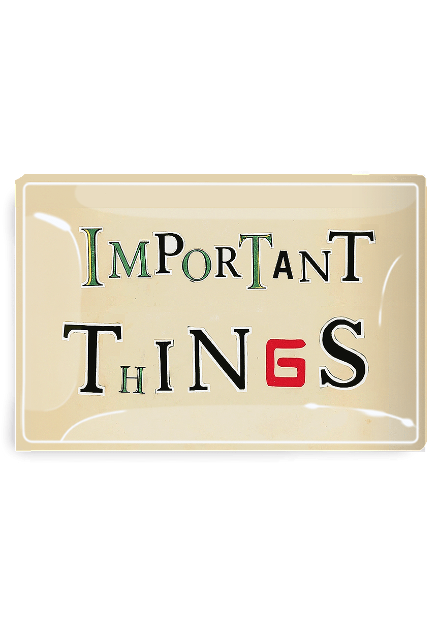Important Things Newspaper Letters Decoupage Tray - Box Turtle