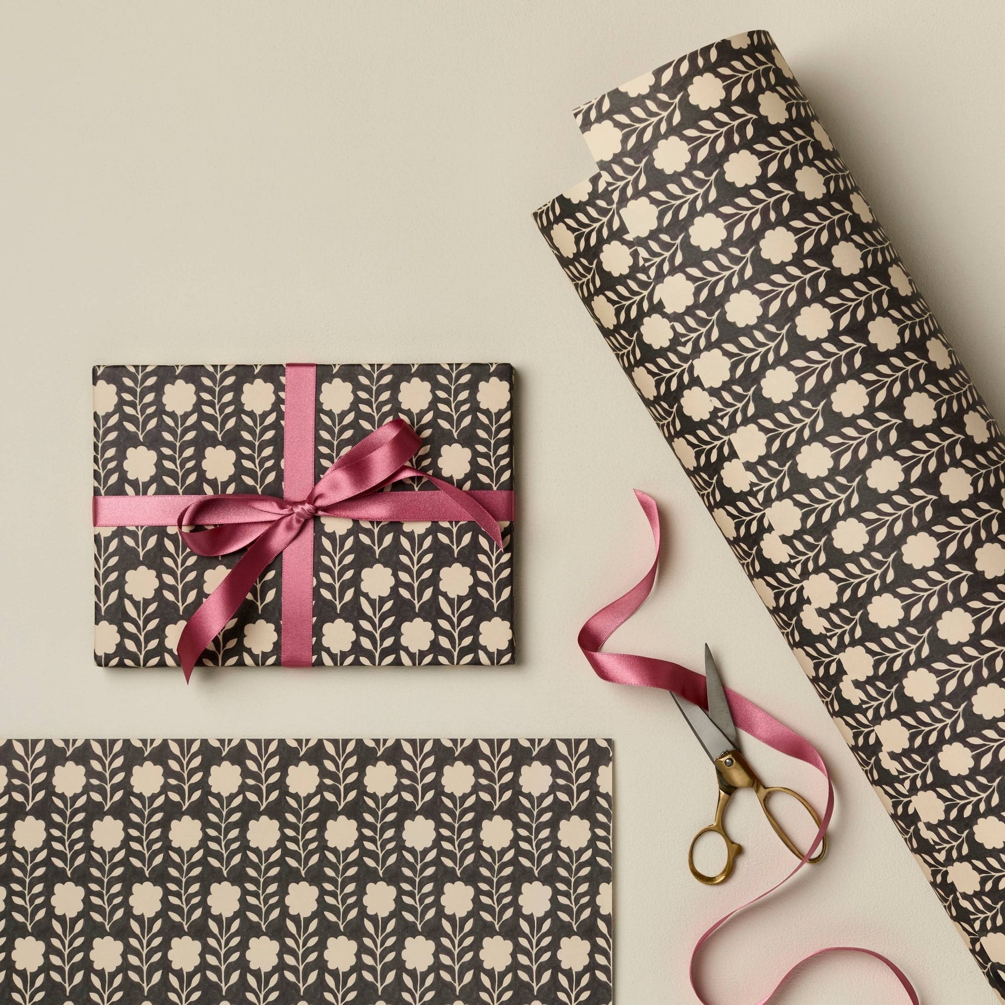 Ink Flora Patterned Wrapping Paper - Box Turtle