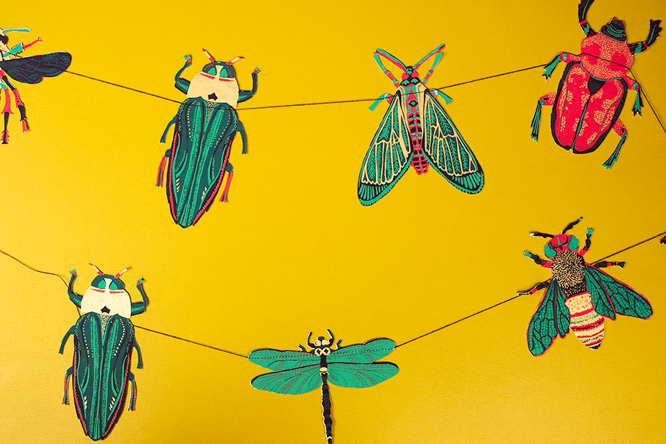 Insects Sewn Garland - Box Turtle