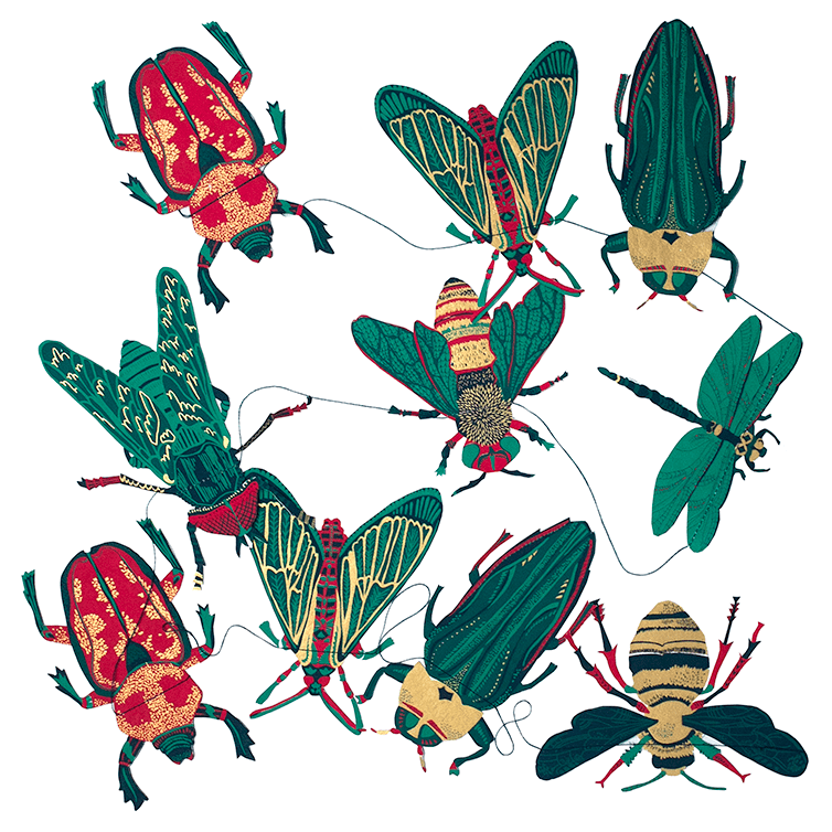 Insects Sewn Garland - Box Turtle