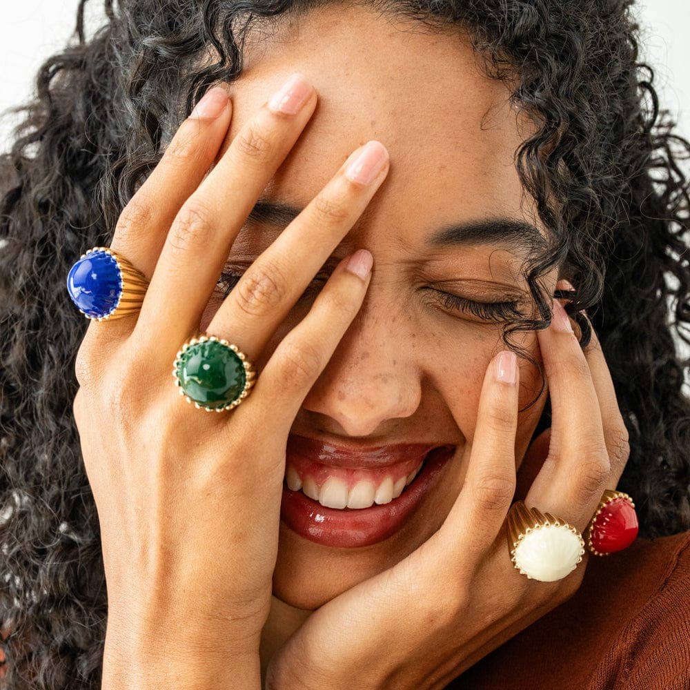 Isabella Enamel Cocktail Ring - Box Turtle