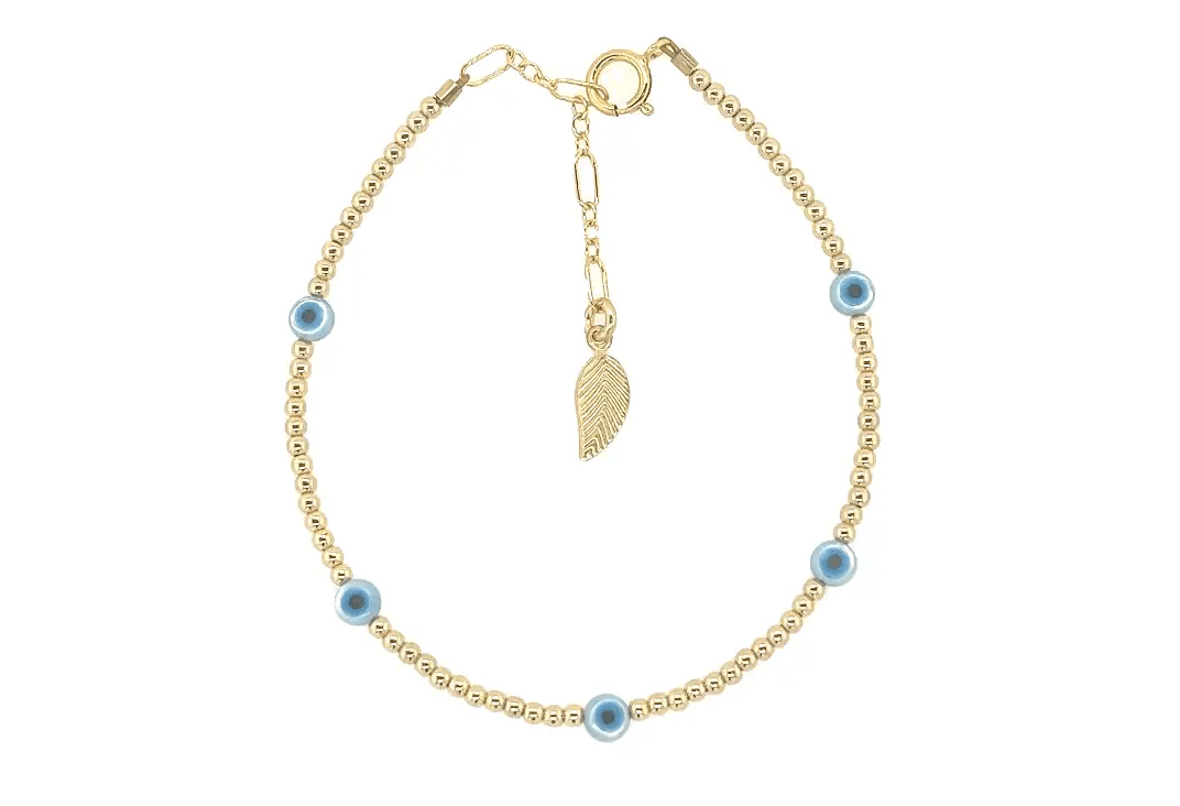 Isla Opal Charm & Gold Stretchy Bracelet - Box Turtle