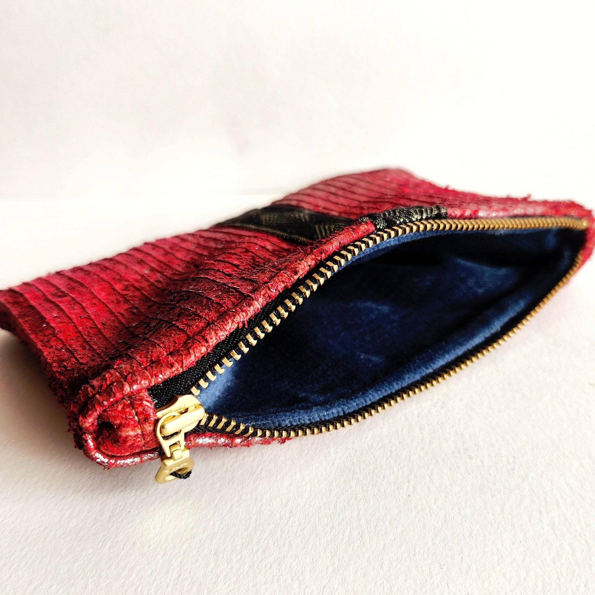 Italian Distressed Leather Pouch With French Trim - Box Turtle