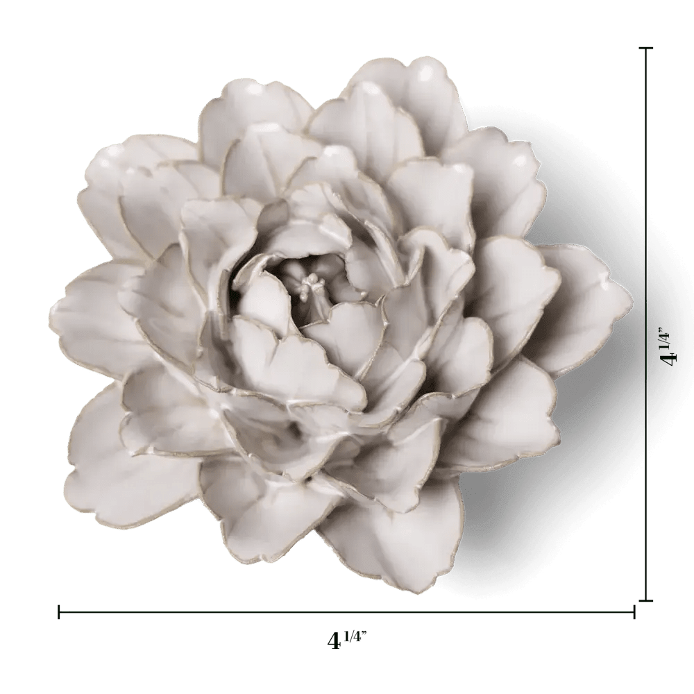 Ivory Comanche Peony Table Top Decoration - Box Turtle