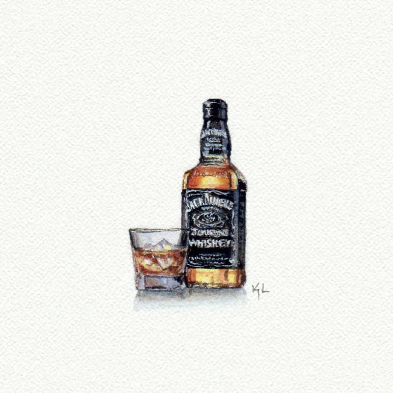 Jack Daniels Miniature Watercolor Print - Box Turtle