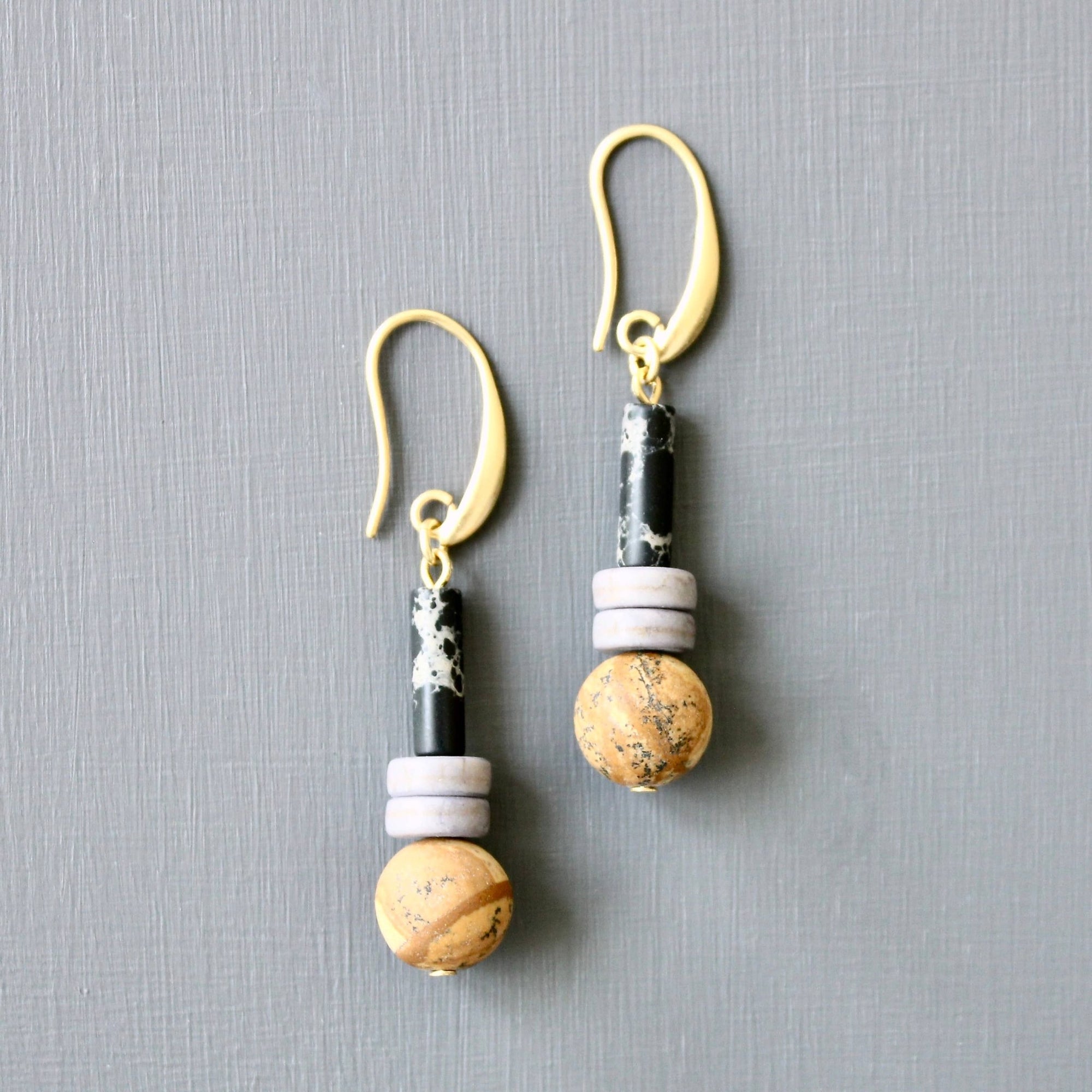 Jasper Mini Earrings - Box Turtle