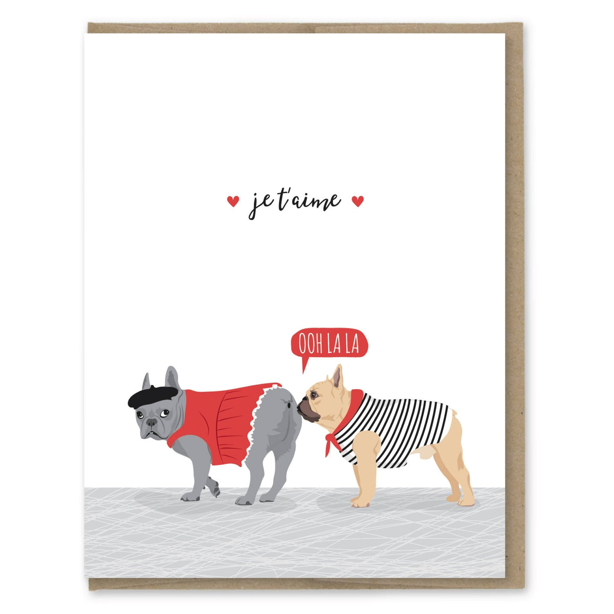 Je T'aime French Bulldogs Love Card - Box Turtle