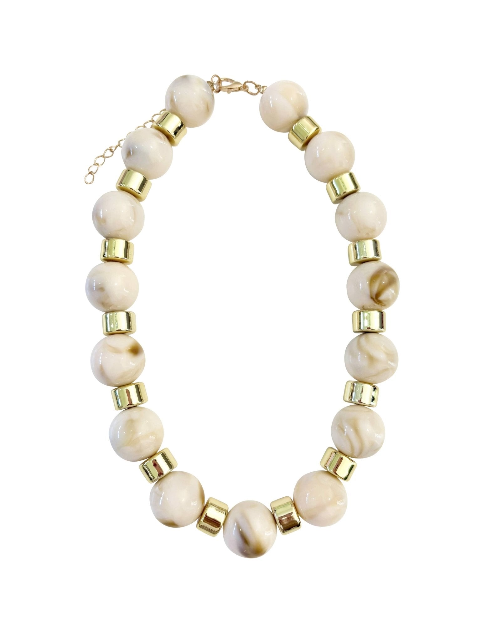Jessica Chunky Beaded Necklace - Cream - Box Turtle