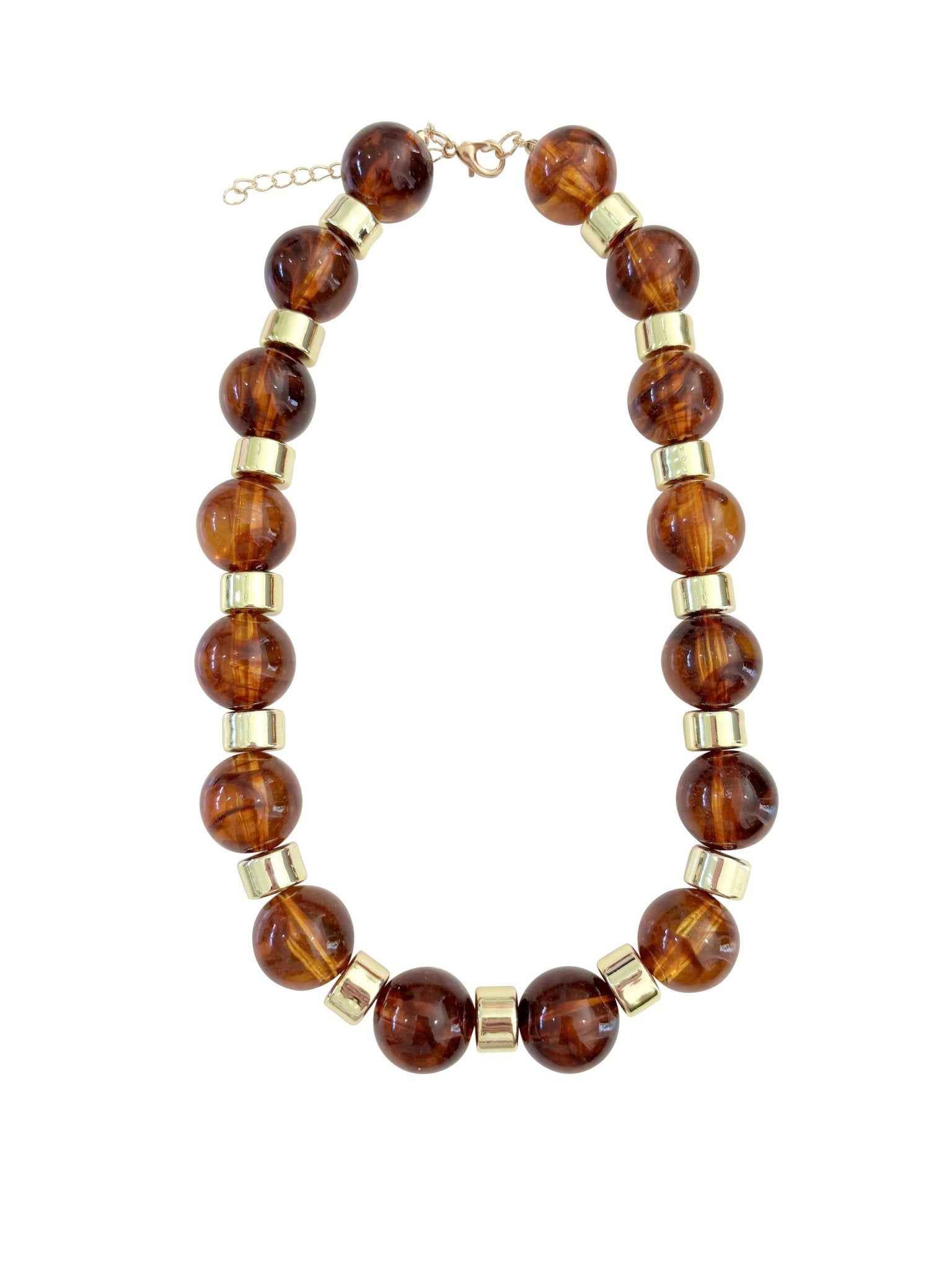 Jessica Chunky Beaded Necklace - Tortoise - Box Turtle