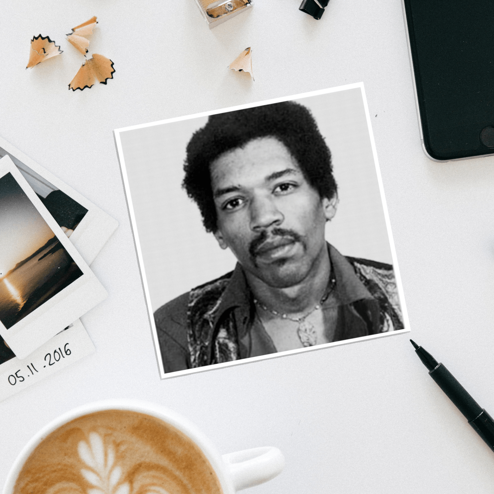 Jimi Hendrix Mugshot Coaster - Box Turtle