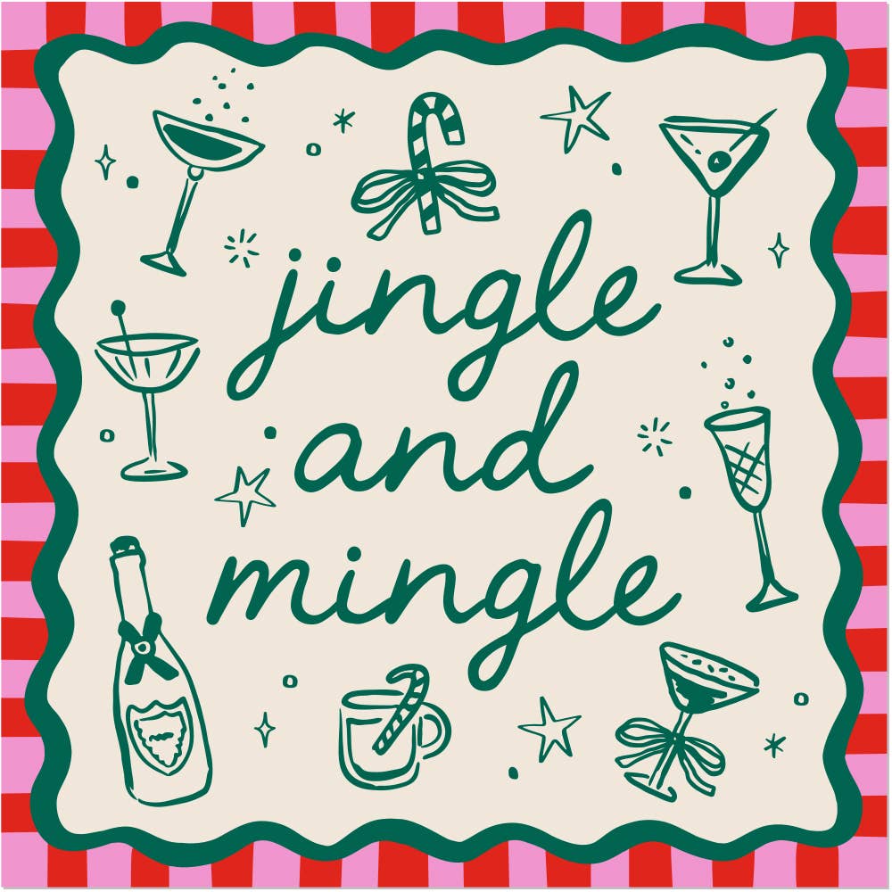 Jingle and Mingle Holiday Cocktail Napkins - Box Turtle