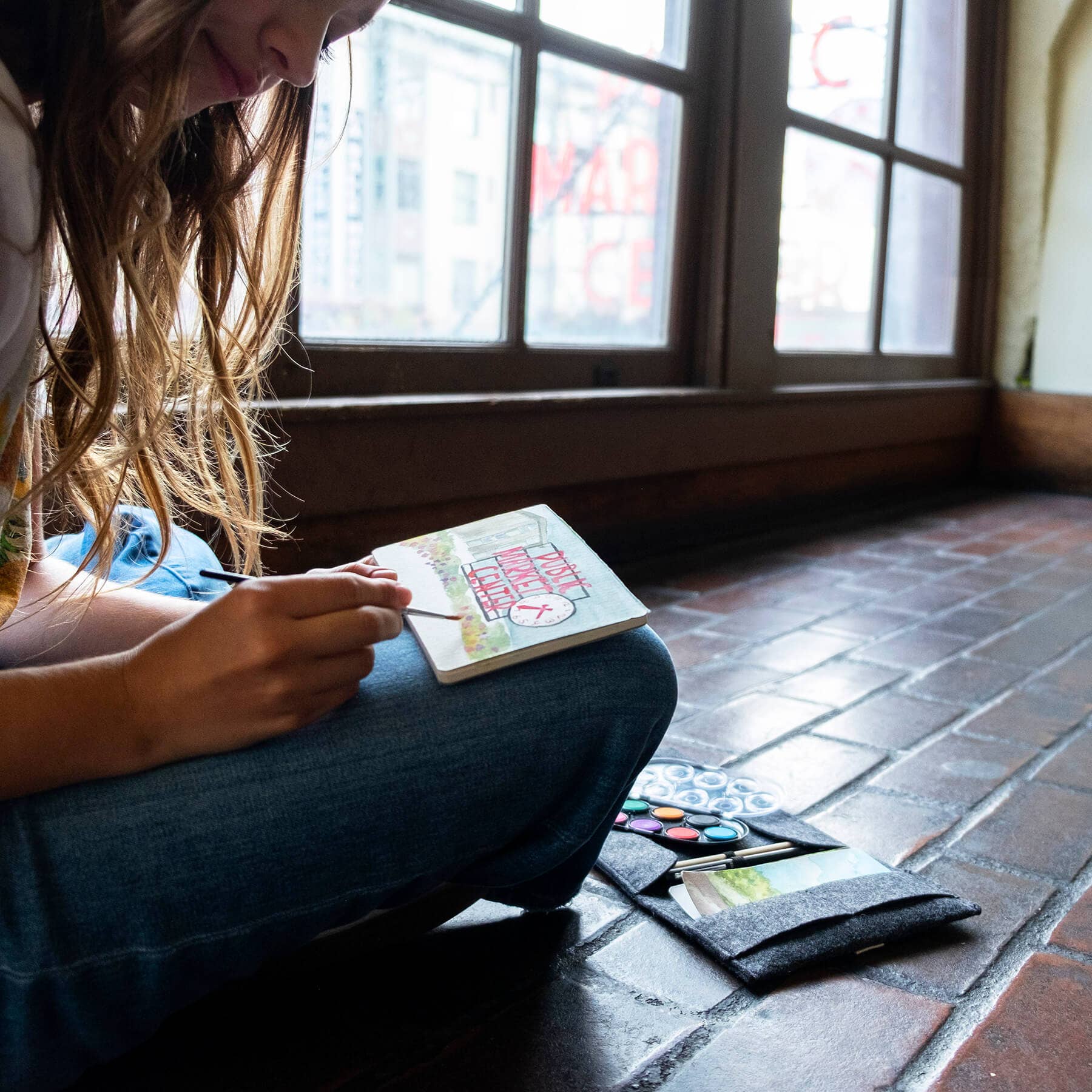 JOTBLOCK travel postcard watercolor paint set - Box Turtle