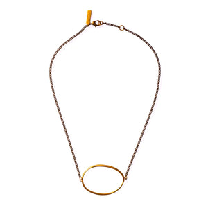 Large Ellipse Necklace Brass