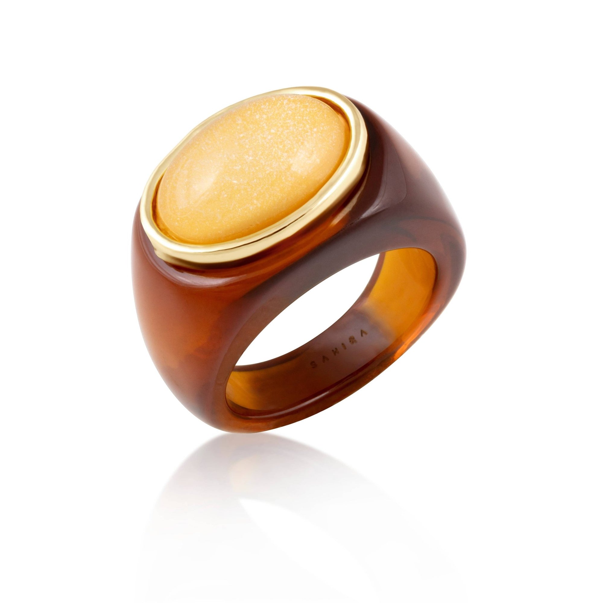 Katy Acrylic Ring - Brown - Box Turtle
