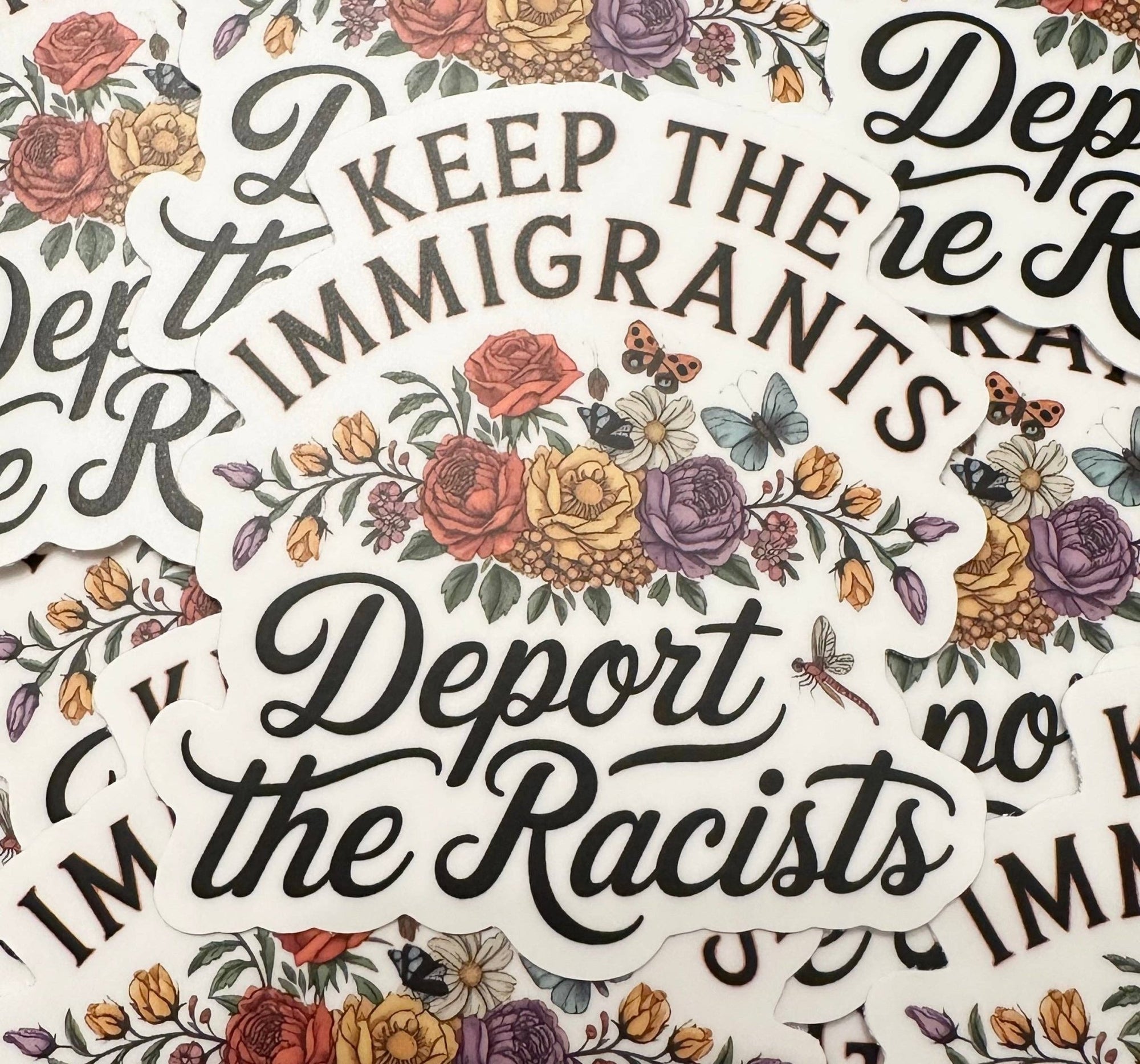 Keep The Immigrants Deport The Racists Sticker - Box Turtle