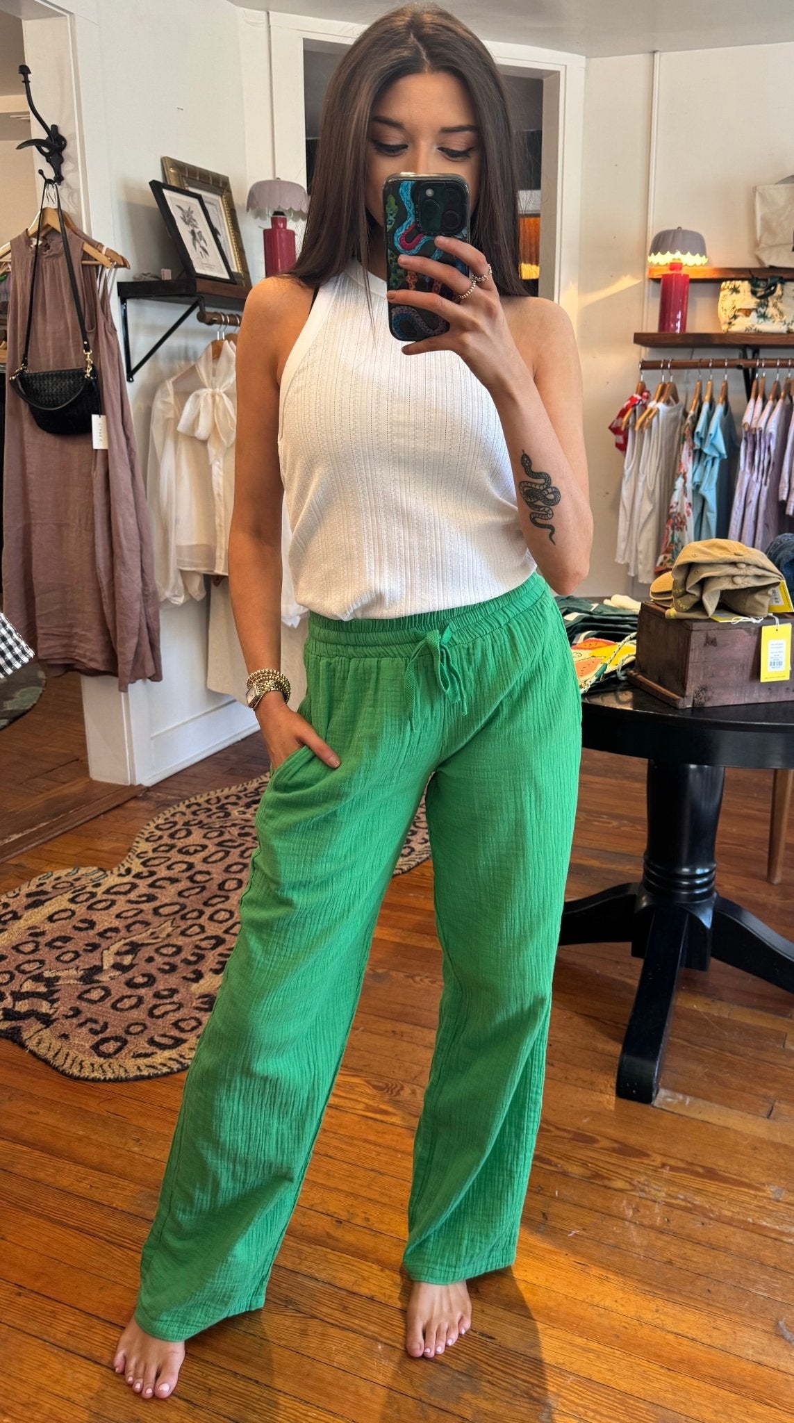 Kelly Green Smock Pants - Box Turtle