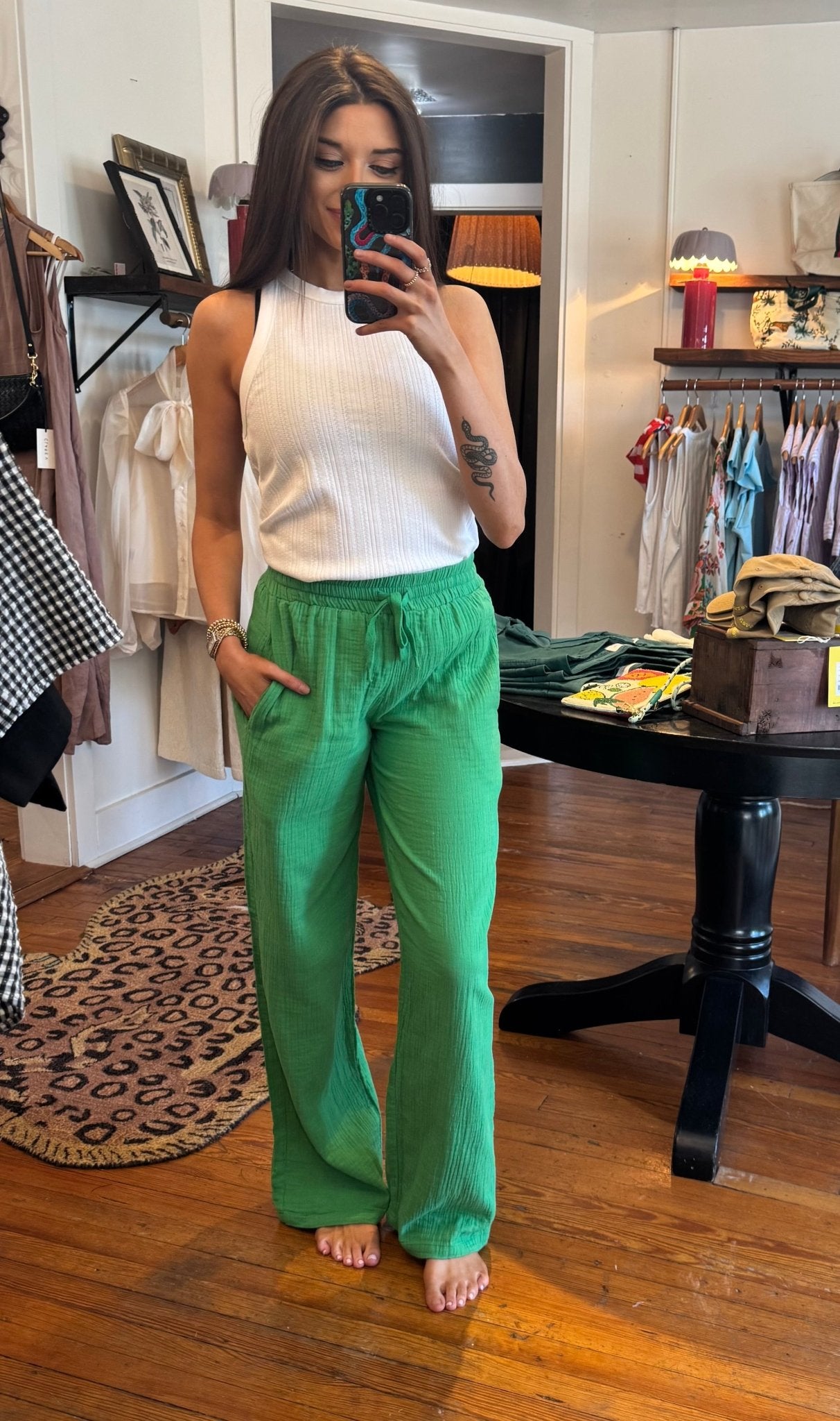 Kelly Green Smock Pants - Box Turtle