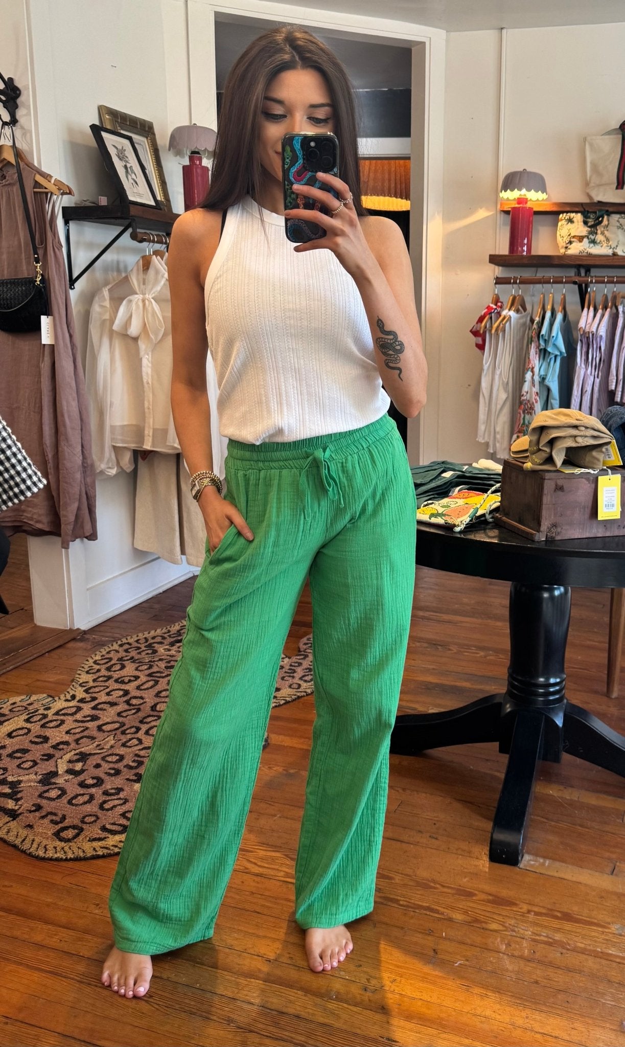 Kelly Green Smock Pants - Box Turtle
