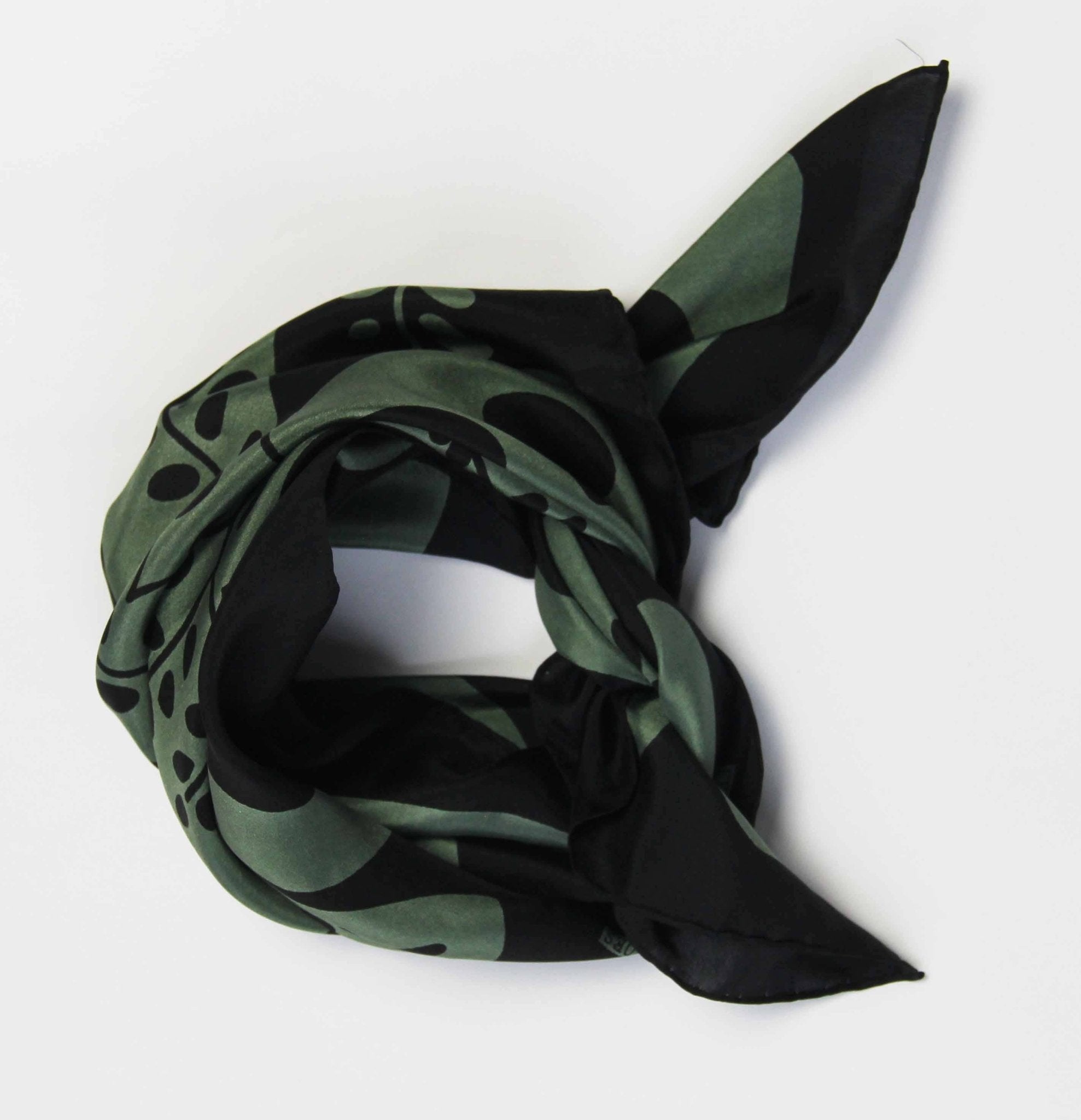 Khaki Peace and Love Mini Scarf - Box Turtle
