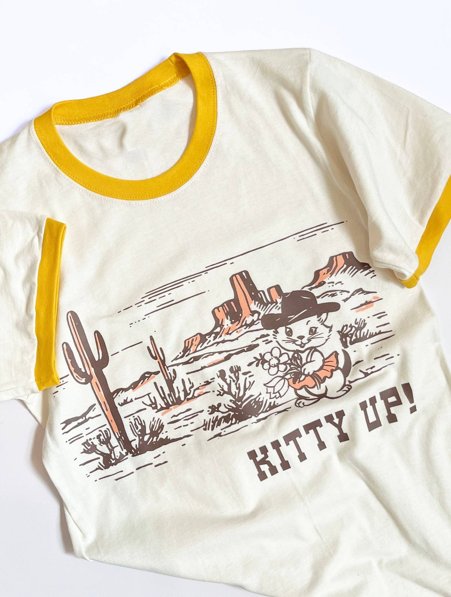 Kitty Up Ringer Tee Shirt - Box Turtle