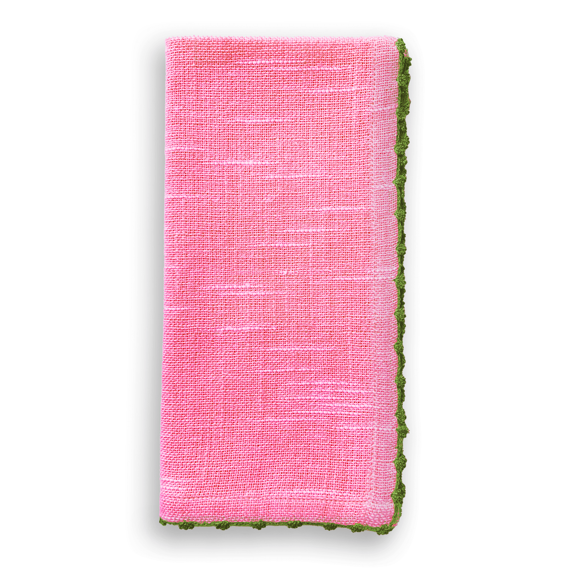 Knotted Edge Berry Cotton Napkin - Box Turtle