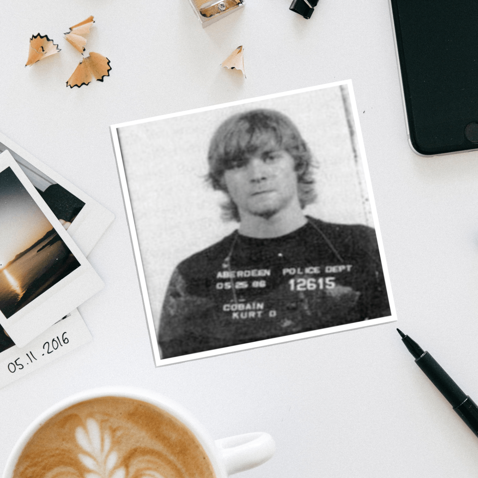 Kurt Cobain Mugshot Coaster - Box Turtle