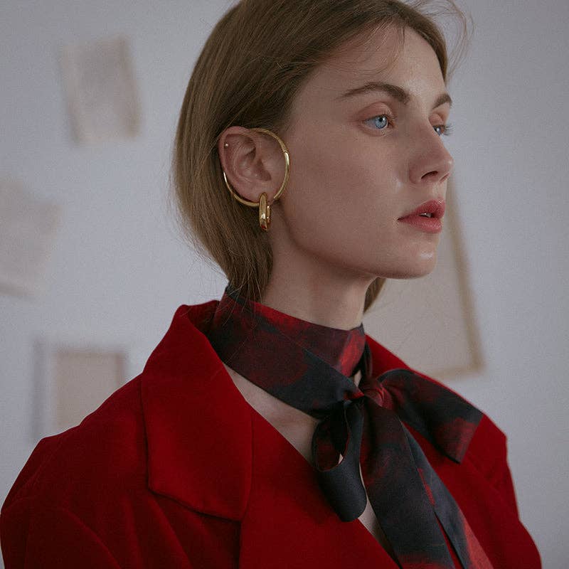 La Rosa Silk Skinny Scarf - Box Turtle