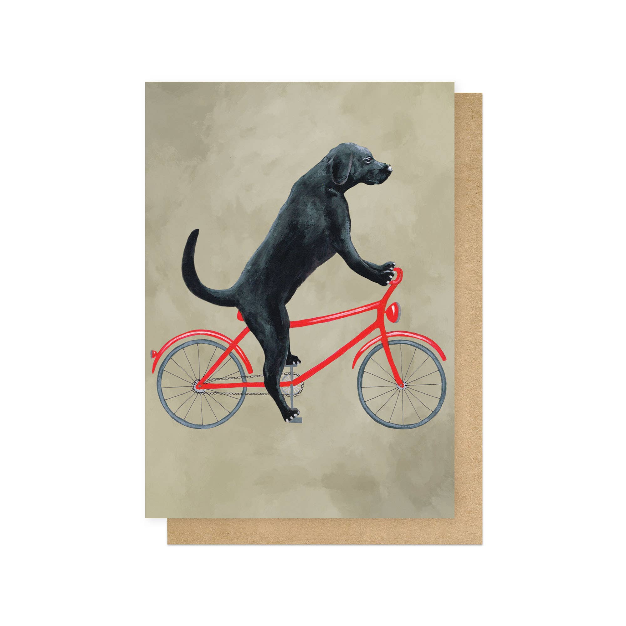 Labrador on Bicycle Greetings Card - Box Turtle