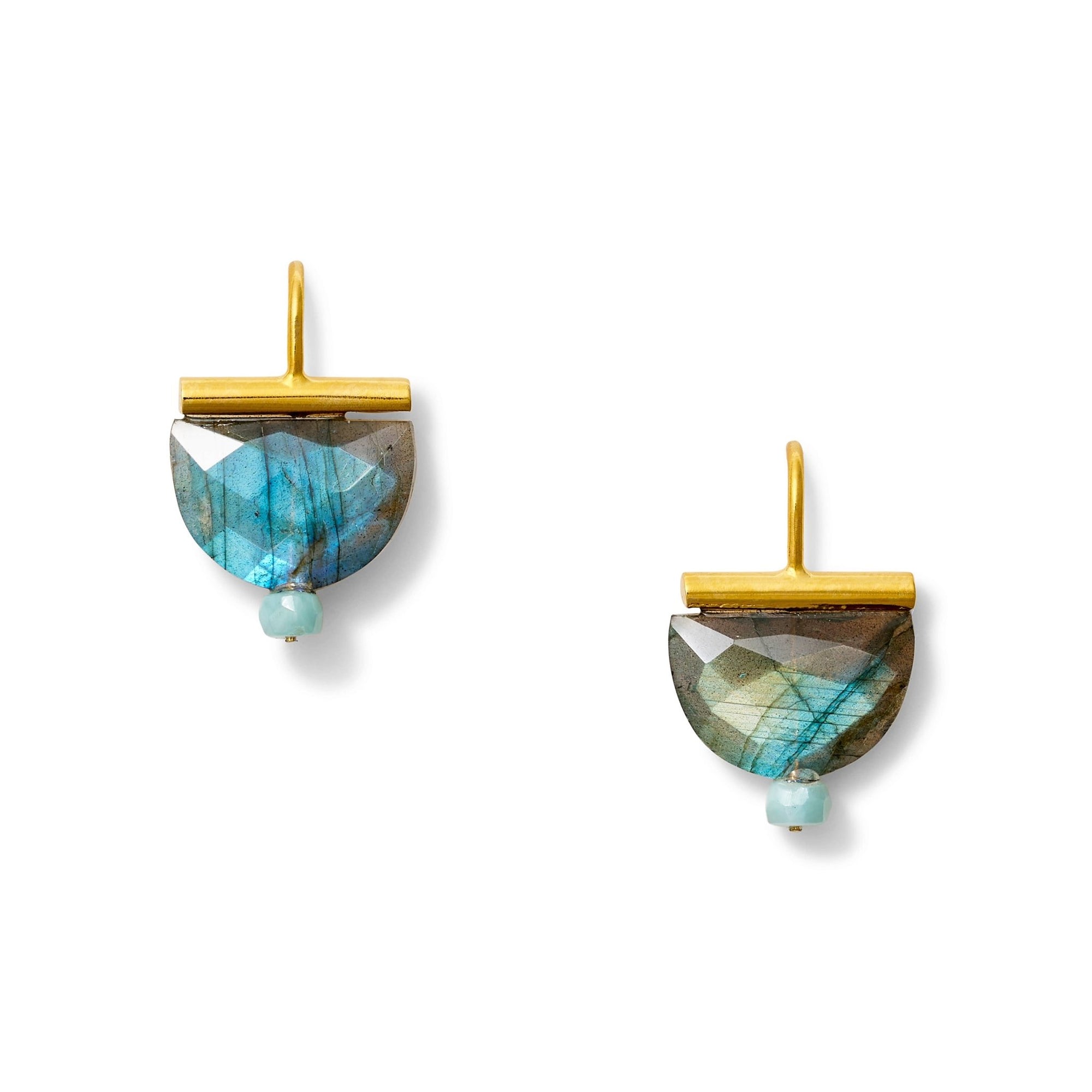 Labradorite Crescent Earrings - Box Turtle