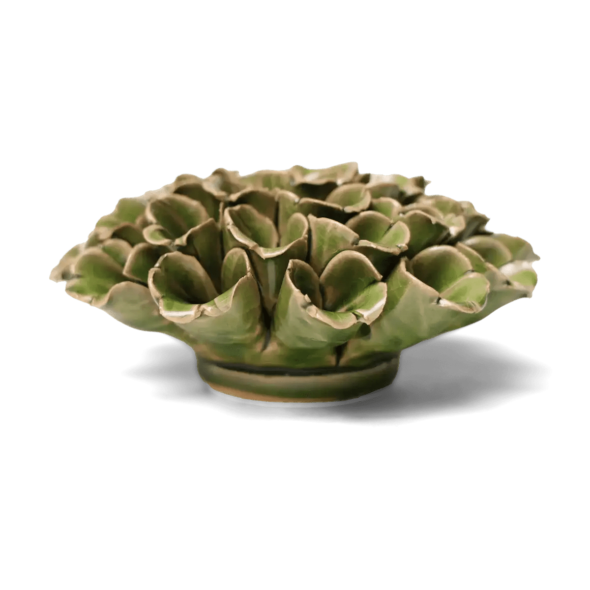 Large Green Polyp Ceramic Flower Art - Box Turtle