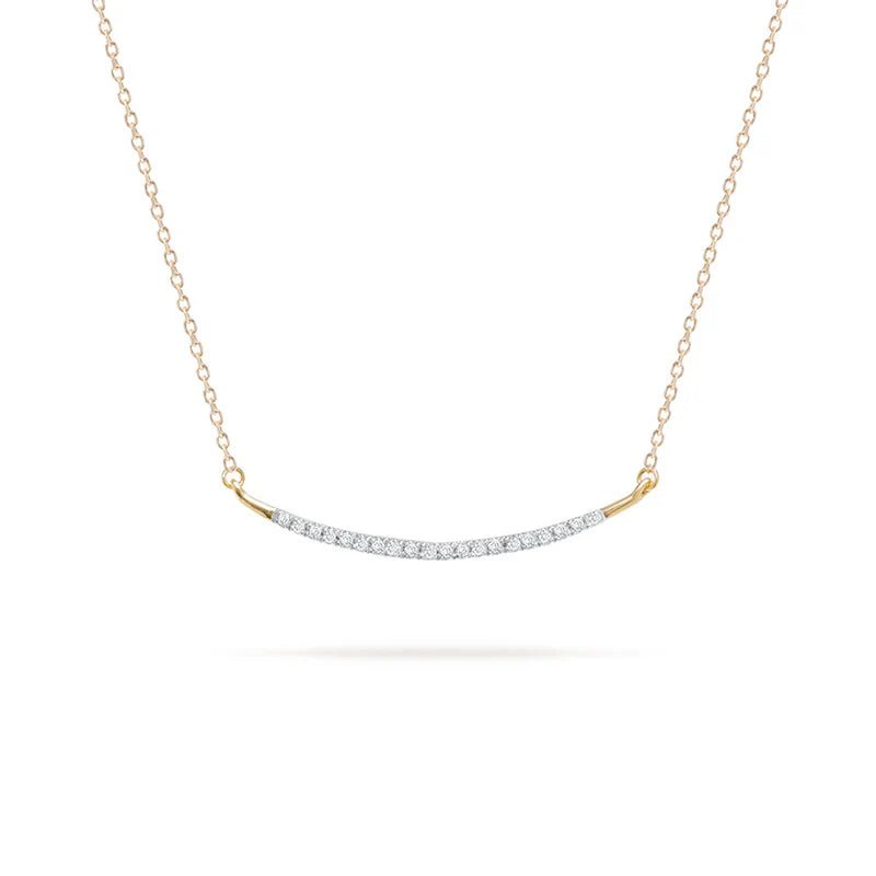 Large Pavé Curve Necklace - Box Turtle