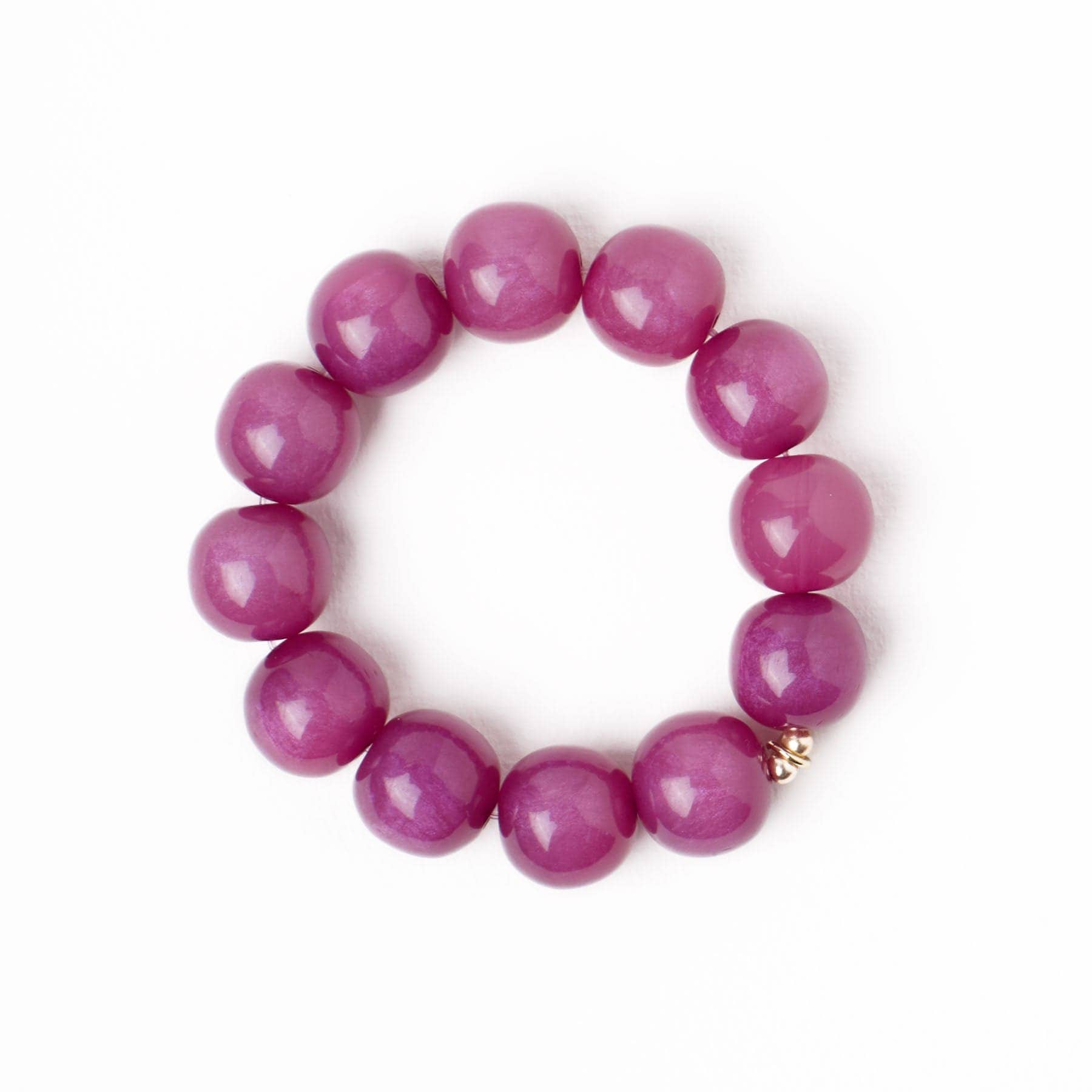Large Purple Resin Bead Bracelet - Box Turtle